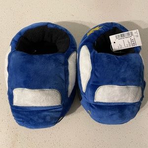Car slippers, blue, white gold size 10-11c